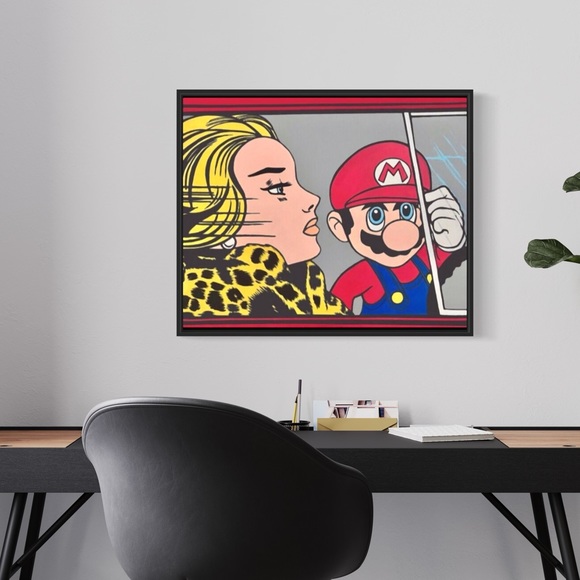 13x18 PRINT POP ART high resolution MARIO BROS “in the car” roy lichtenstein - Picture 8 of 9